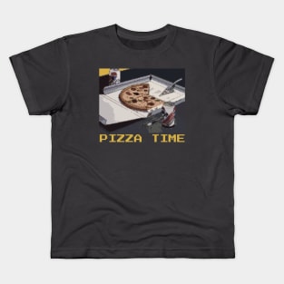 Pizza time japanese retro pixelart style Kids T-Shirt